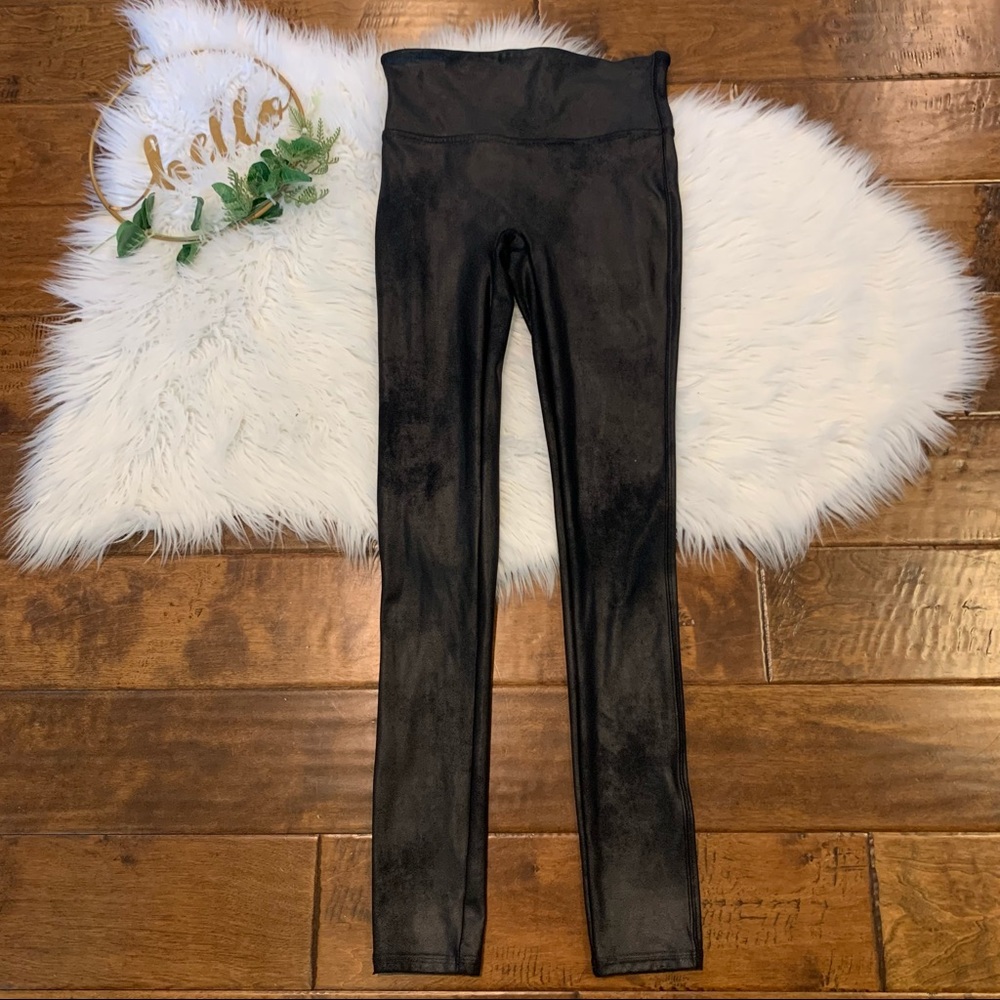 Spanx Faux Leather Leggings Black Style 2437